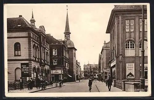 AK Oldenburg / Oldenburg, Lange Strasse mit Geschäften