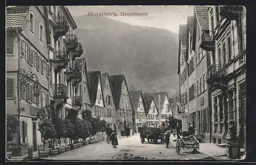 AK Hornberg / Schwarzwald, Hauptstrasse mit Pferdekutsche