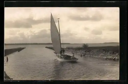 AK Segelboot der kaiserlichen Marine