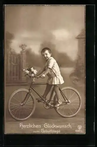 AK Kind mit Fahrrad