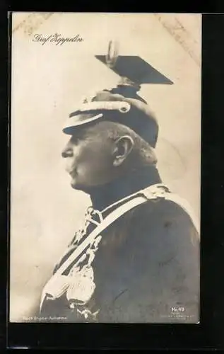 AK Portrait von Graf Zeppelin in Uniform mit Orden