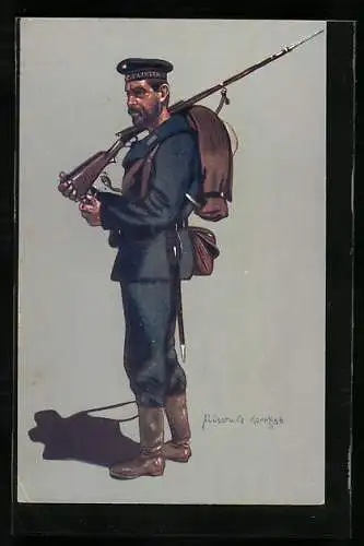 Künstler-AK A. Lüschwitz-Koreffski: Matrose der Kaiserlichen D. Marine 1914