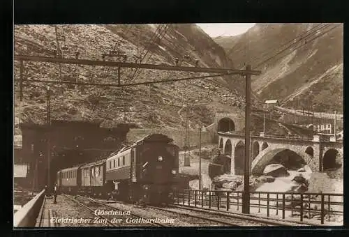 AK Göschenen, Elektrischer Zug der Gotthardbahn