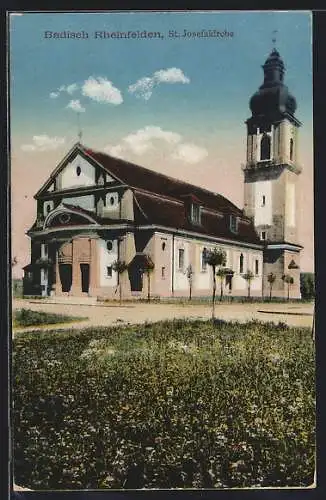 AK Badisch Rheinfelden, An der St. Josefskirche