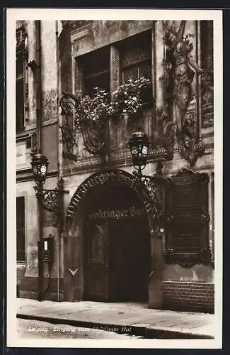 AK Leipzig, GasthausThüringer Hof, Eingang