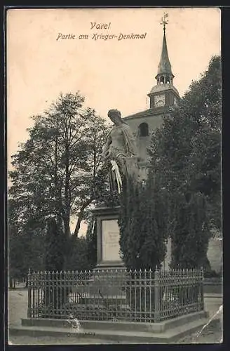 AK Varel / Oldenburg, Partie am Krieger-Denkmal