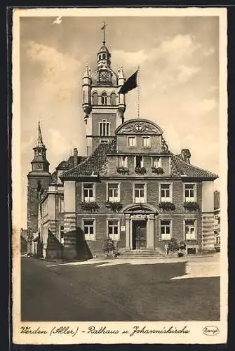 AK Verden /Aller, Rathaus u. Johanniskirche