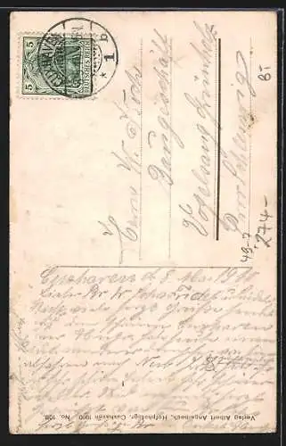 AK Cuxhaven, Bahnhofstrasse und Wasserturm