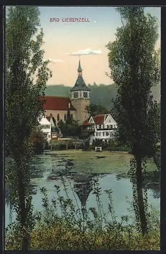 AK Bad Liebenzell, Blick über das Wasser in den Ort