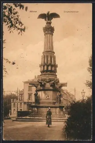 AK Hamburg-Altona, Ansicht vom Siegesdenkmal