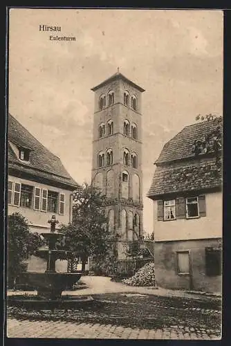 AK Hirsau, Eulenturm mit Brunnen