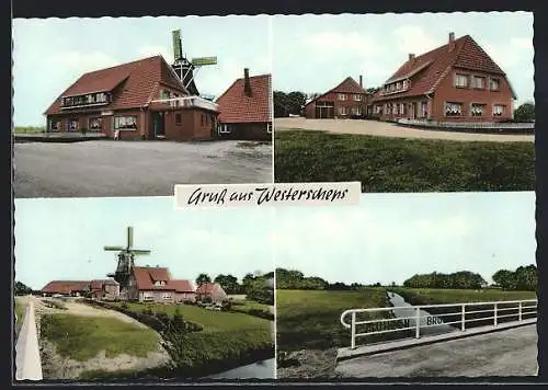 AK Westerscheps, Mühle, An der Mühlen-Brücke