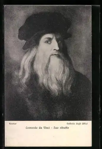 Künstler-AK Portrait vom Maler Leonardo da Vinci, Suo ritratto