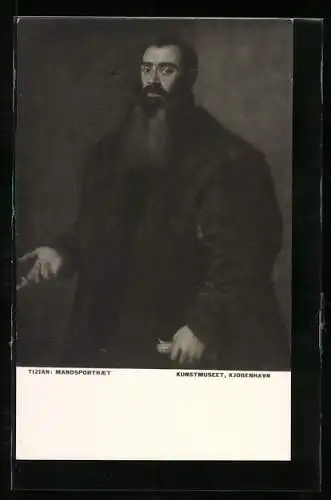 Künstler-AK Portrait des Malers Tizian im schwarzen Anzug
