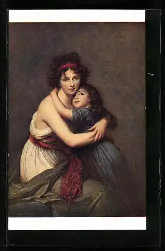 Künstler-AK Bildnis der Frau Vigée-Lebrun mit ihrer Tochter im Arm