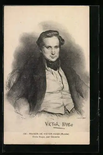 AK Victor Hugo, der junge Schriftsteller sitzend abgebildet