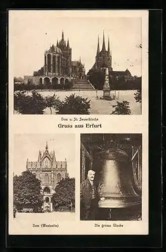AK Erfurt, grosse Glocke des Doms, Dom & St. Severikirche