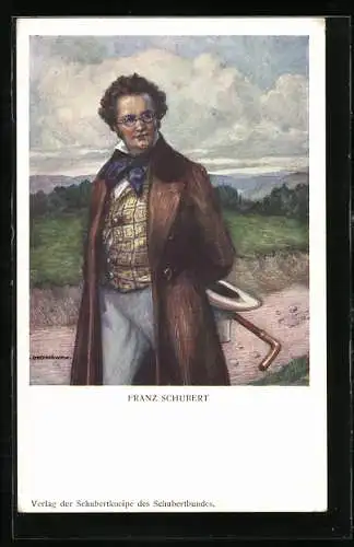 Künstler-AK Franz Schubert, Spaziergang in freier Natur