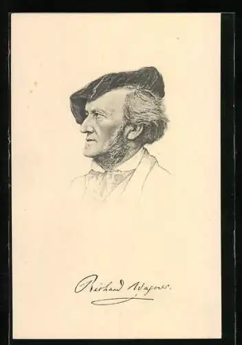 AK Portrait Richard Wagner, geb. 22. Mai 1813 in Leipzig
