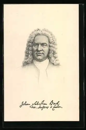 Künstler-AK Portrait des Komponisten, Musicus und Kantor Johann Sebastian Bach