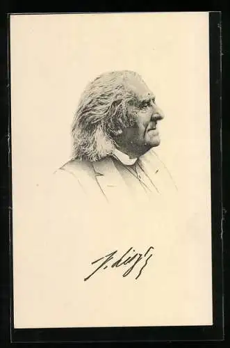 Künstler-AK Seitliches Portrait des Komponisten Franz von Liszt