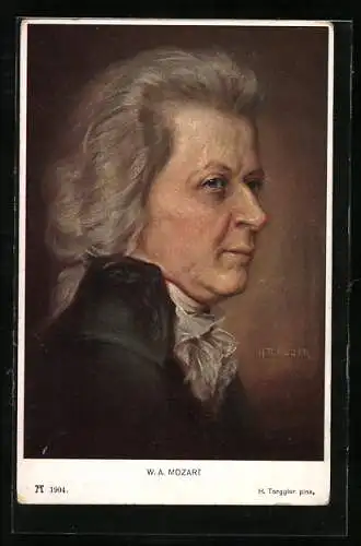 AK Komponist Wolfgang Amadeus Mozart im Profil