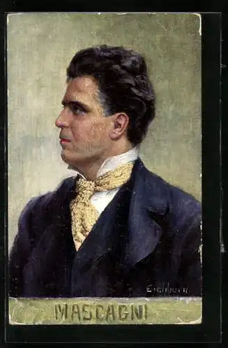 Künstler-AK Portrait des Komponisten Mascagni