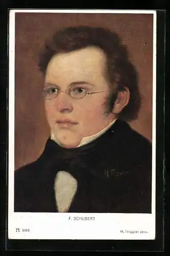 AK F. Schubert, Portrait