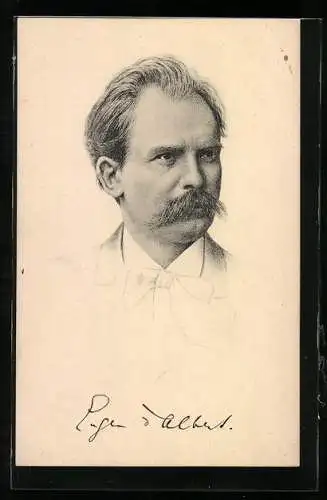 AK Komponist Eugen d'Albert im Portrait