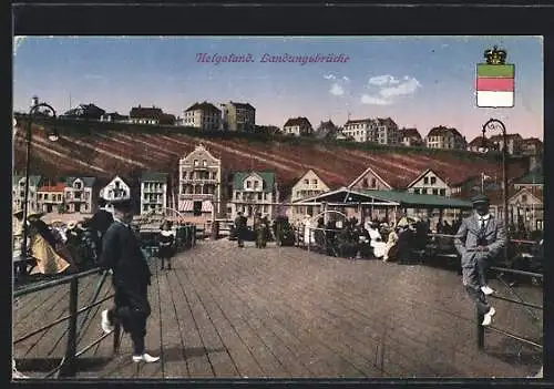 AK Helgoland, Landungsbrücke, Wappen