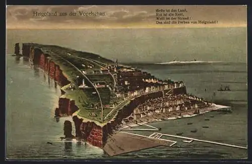 AK Helgoland, Ortsansicht aus der Vogelschau