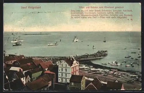 AK Insel Helgoland, Düne und Brücke vom Oberland gesehen