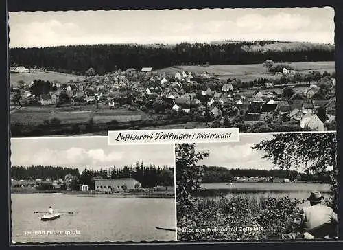 AK Freilingen /Westerwald, Freibad mit Zeltplatz