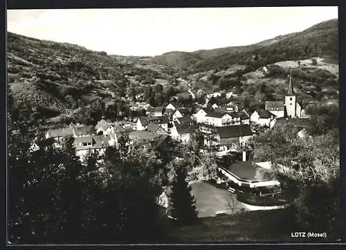AK Lütz /Mosel, Ortsansicht aus der Vogelschau