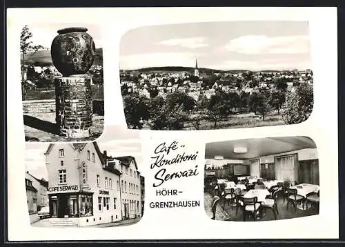 AK Höhr-Grenzhausen /Westerwald, Café Konditorei Serwazi