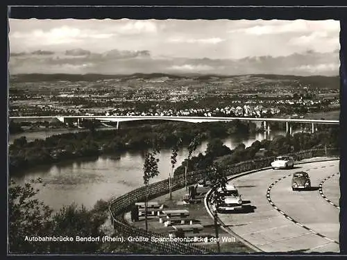 AK Bendorf /Rhein, Blick auf die Autobahnbrücke