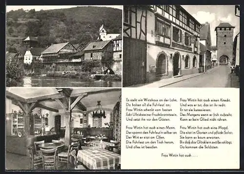 AK Dausenau /Lahn, Altes historisches Wirtshaus an der Lahn, Bes. Heinrich Stricker