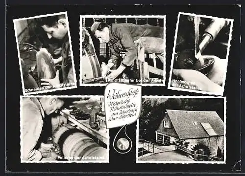 AK Idar-Oberstein, Weiherschleife, Historische Achatschleife am Idarbach