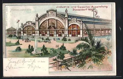 AK Düsseldorf, Industrie- und Gewerbe-Ausstellung 1902, Maschinenhalle