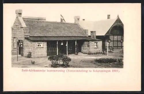 AK Scheveningen, Tentoonstelling 1901, Zuid-Afrikaansche boerenwoning, Ausstellung