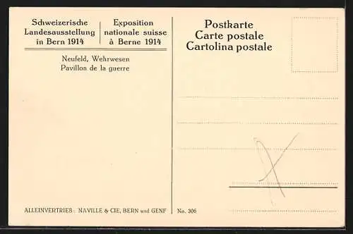 AK Bern, Schweizerische Landesausstellung 1914, Neufeld, Wehrwesen