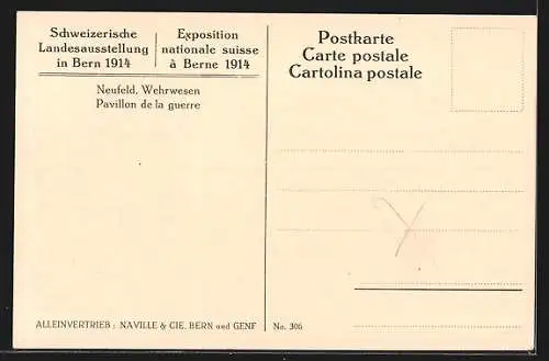 AK Bern, Schweizerische Landesausstellung 1914, Neufeld, Wehrwesen