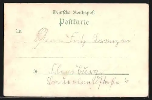 Lithographie Hamburg, Allgemeine Gartenbau-Ausstellung 1897, Weg zur Waldschenke