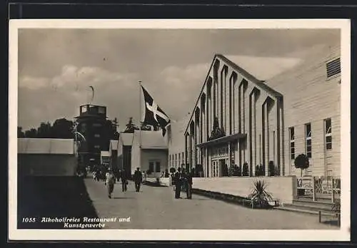 AK Bern, Schweizerische Ausstellung für Frauenarbeit 1938, Alkoholfreies Restaurant und Kunstgewerbe