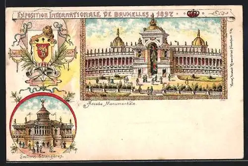 AK Bruxelles, Exposition Internationale 1897, Arcade Monumentale, Sections Etrangères, Ausstellung