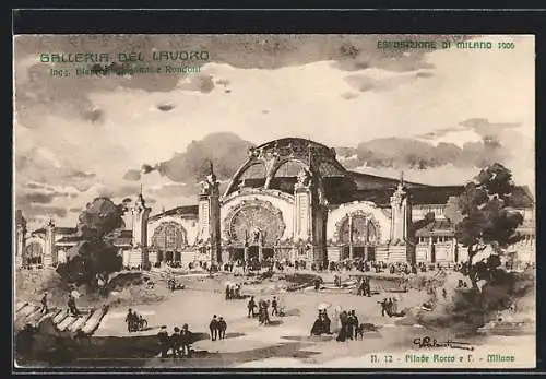 Künstler-AK Milano, Esposizione 1906, Galleria dell Lavoro