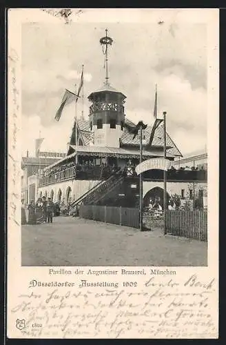 AK Düsseldorf, Ausstellung 1902, Pavillon der Augustiner Brauerei München