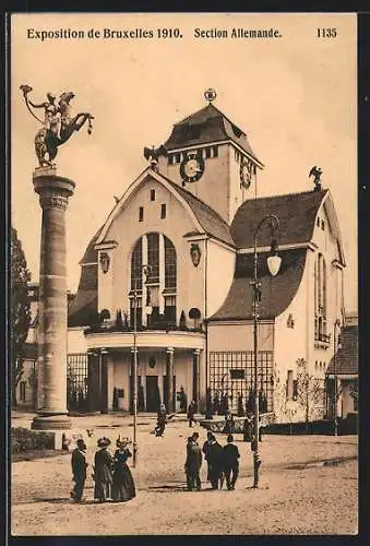 AK Bruxelles, Exposition 1910, Secion Allemande, Ausstellungshalle