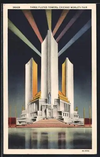 AK Chicago, World Fair, Three Fluted Towers