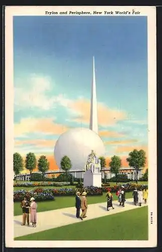 AK New York, World`s Fair, Trylon and Perisphere